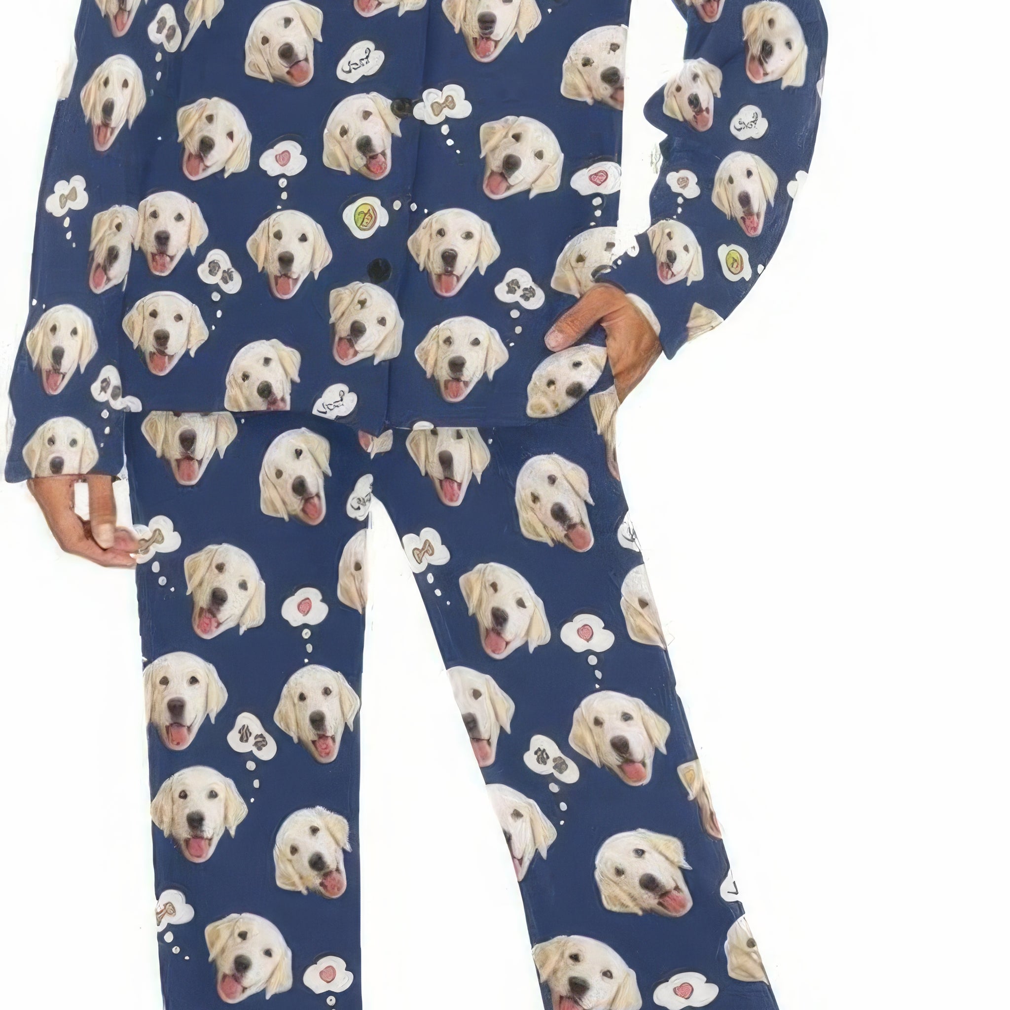 MyPupSocks Individueller Pyjama mit Haustiergesicht für Damen, personalisiertes Foto, lange Nachtwäsche, PL-1007