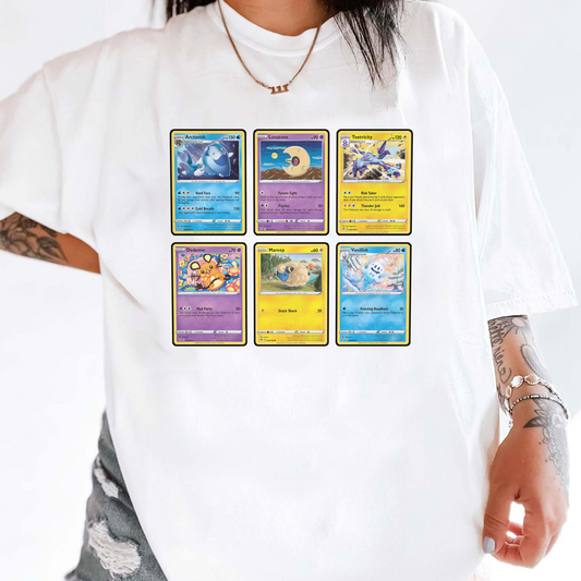 Personalized Pokémon Fabric Trading Card E2 Patch Suture T-Shirt,Perfect Gift for Fans,TS-C-1065