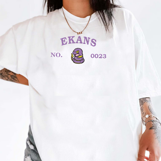 Ekans-Q. Adorable Pokémon Anime-Themed Embroidered T-Shirt,Crewneck,Hoodie-Trendy Versatile and a Thoughtful Gift for Friends,ICE-1257