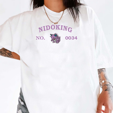 Nidoking-Q. Adorable Pokémon Anime-Themed Embroidered T-Shirt,Crewneck,Hoodie-Trendy Versatile and a Thoughtful Gift for Friends,ICE-1267