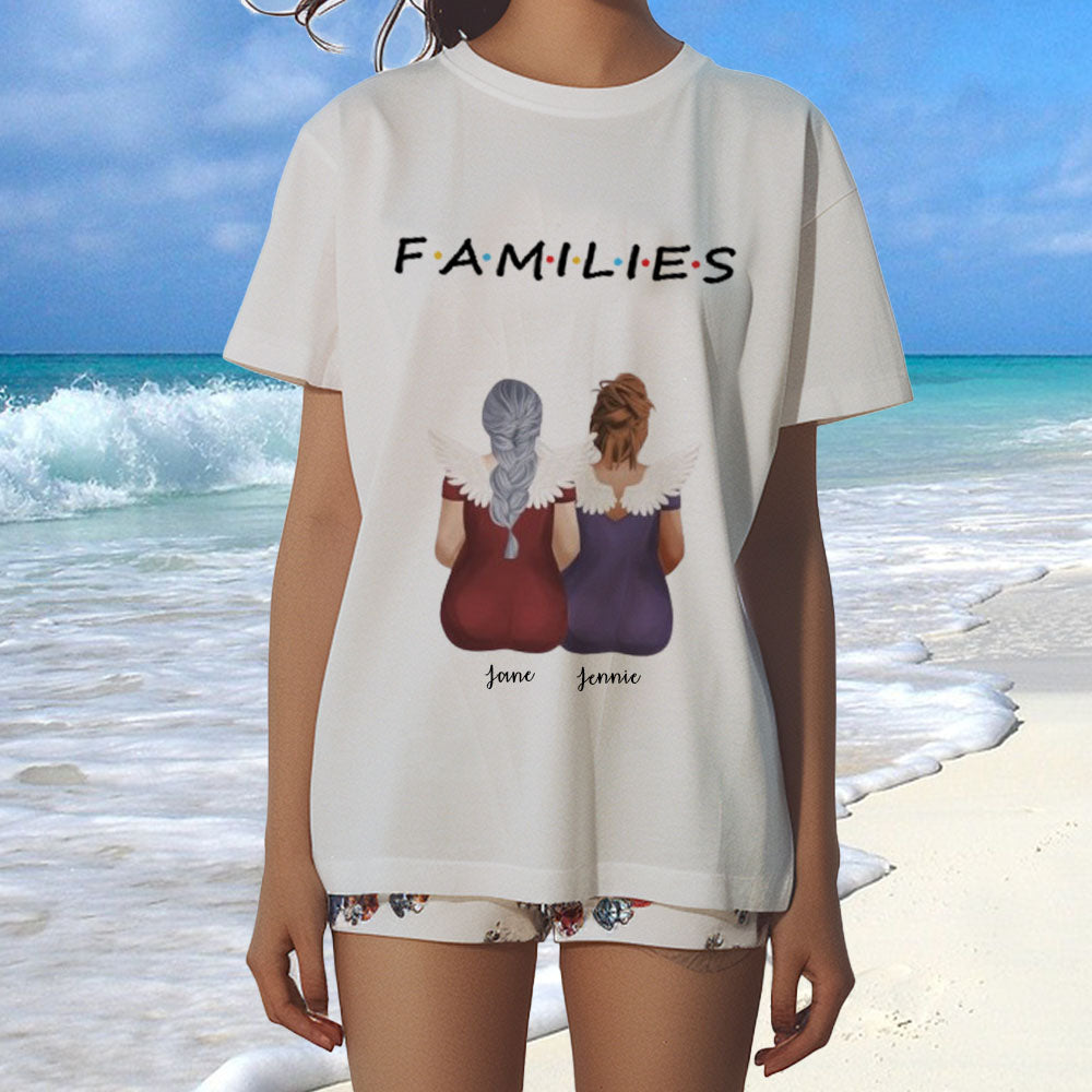 Personalized Besties T-Shirt Family Forever Shirt Back For Gift,TS-S-547