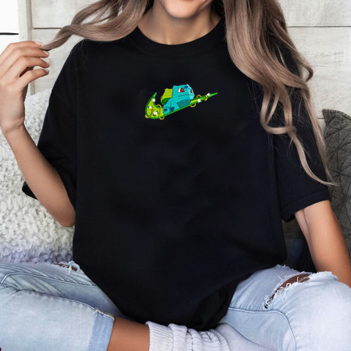 Magikarp, bezauberndes Pokémon-T-Shirt mit Anime-Motiv, bestickt, Rundhalsausschnitt, Kapuzenpullover, trendig, vielseitig und ein aufmerksames Geschenk für Freunde, ICE-898