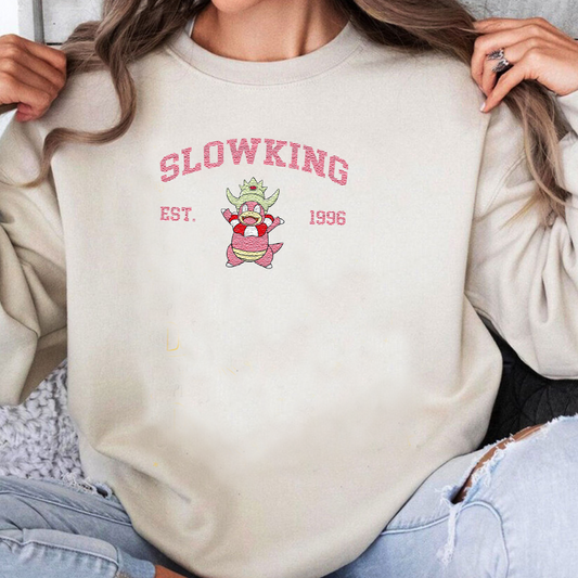Slowking Adorable Pokémon Anime-Themed Embroidered T-Shirt,Crewneck,Hoodie-Trendy Versatile and a Thoughtful Gift for Friends,ICE-1188