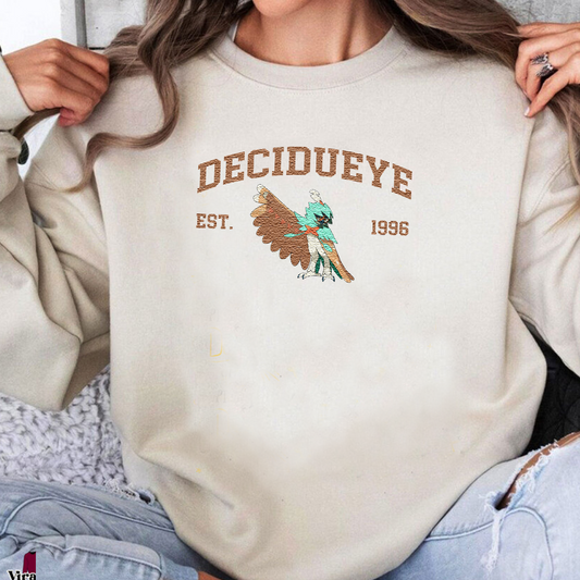 Decidueye Adorable Pokémon Anime-Themed Embroidered T-Shirt,Crewneck,Hoodie-Trendy Versatile and a Thoughtful Gift for Friends,ICE-1122
