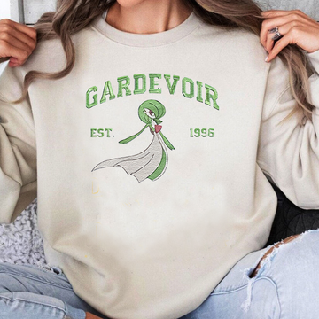Gardevoir Adorable Pokémon Anime-Themed Embroidered T-Shirt,Crewneck,Hoodie-Trendy Versatile and a Thoughtful Gift for Friends,ICE-839