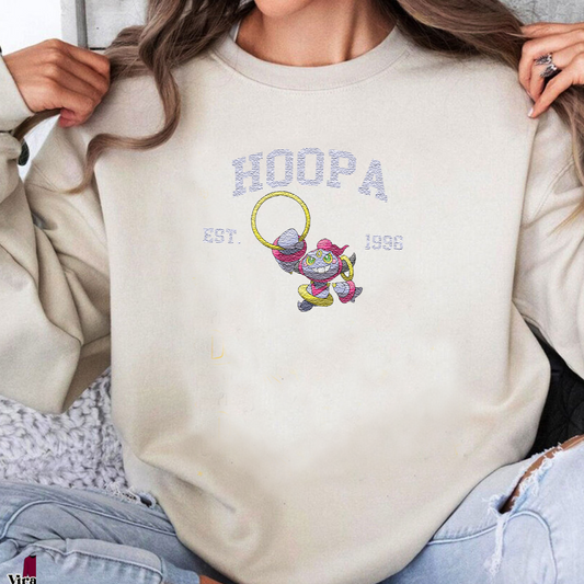 Hoopa Adorable Pokémon Anime-Themed Embroidered T-Shirt,Crewneck,Hoodie-Trendy Versatile and a Thoughtful Gift for Friends,ICE-1098