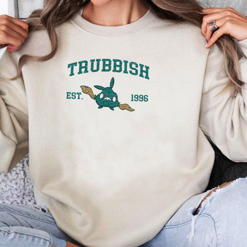 Trubbish Adorable Pokémon Anime-Themed Embroidered T-Shirt,Crewneck,Hoodie-Trendy Versatile and a Thoughtful Gift for Friends,ICE-1187