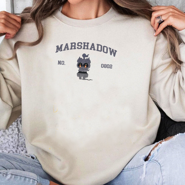 MARSHADOW Adorable Pokémon Anime-Themed Embroidered T-Shirt,Crewneck,Hoodie-Trendy Versatile and a Thoughtful Gift for Friends,ICE-1230
