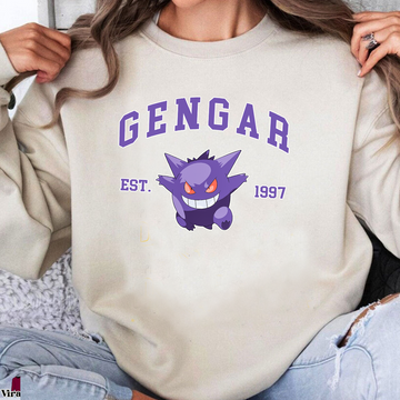 Gengar Pokémon Anime Unisex T-Shirt,Crewneck,Hoodie,For Gift,TS-C-1035