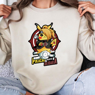 Pikachu And Naruto Deidara Pokémon Unisex T-Shirt,Crewneck,Hoodie,TS-C-993