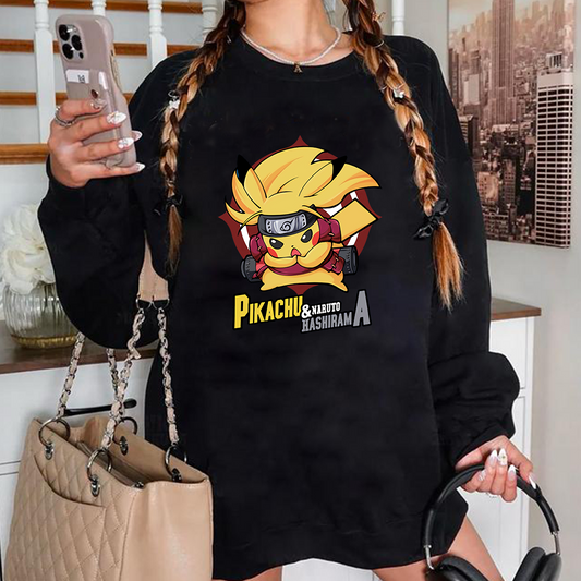 Pikachu And Naruto Hashirama Pokémon Anime Unisex T-Shirt,Crewneck,Hoodie,TS-C-997