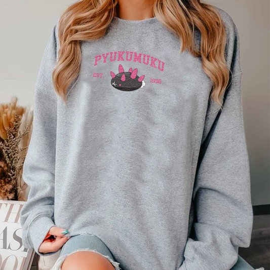 Pyukumuku Adorable Pokémon Anime-Themed Embroidered T-Shirt,Crewneck,Hoodie-Trendy Versatile and a Thoughtful Gift for Friends,ICE-1133