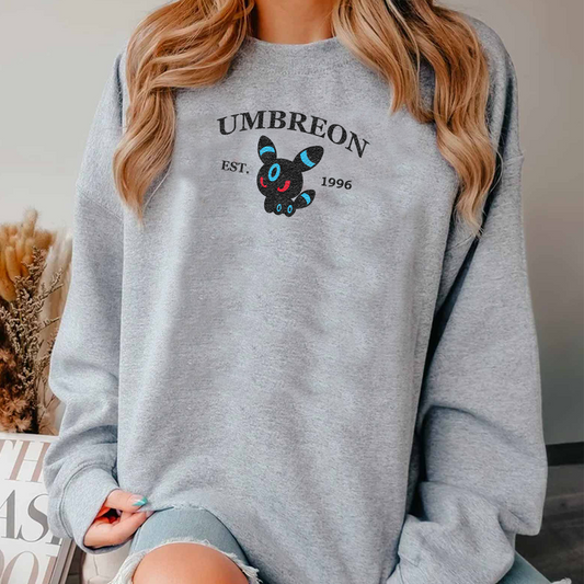 Umbreon-Q.Adorable Pokémon Anime-Themed Embroidered T-Shirt,Crewneck,Hoodie-Trendy Versatile and a Thoughtful Gift for Friends,ICE-1171