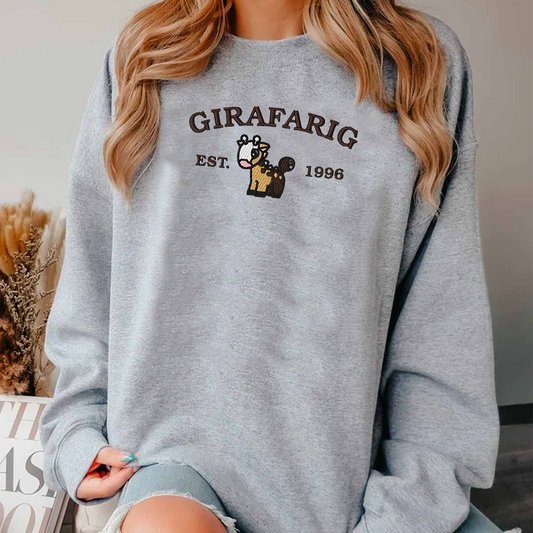 Girafarig-Q. Adorable Pokémon Anime-Themed Embroidered T-Shirt,Crewneck,Hoodie-Trendy Versatile and a Thoughtful Gift for Friends,ICE-968