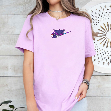 Gengar Adorable Pokémon Anime-Themed Embroidered T-Shirt,Crewneck,Hoodie-Trendy Versatile and a Thoughtful Gift for Friends,ICE-1287