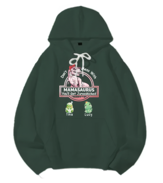 Don't Mess With Mamasaurus Personalized Family Hoodie,Gift For Halloween,TS-L-835