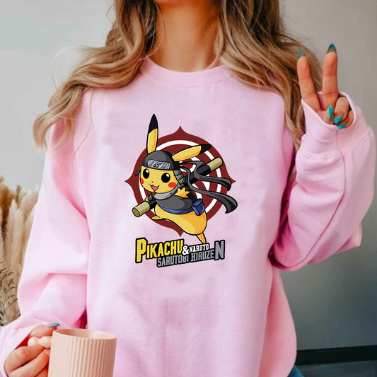 Pikachu And Naruto Sarutobi Hiruzen Pokémon Unisex T-Shirt,Crewneck,Hoodie,TS-C-992