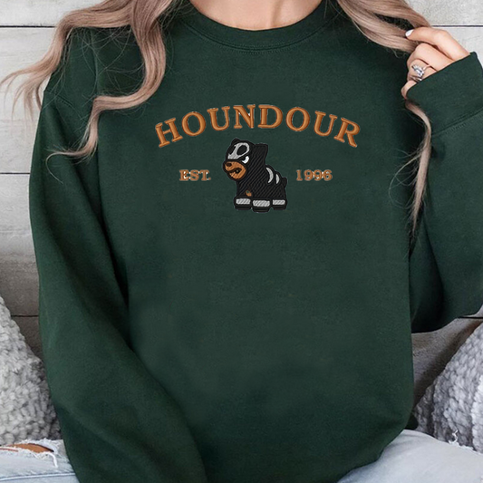 Houndour-Q. Adorable Pokémon Anime-Themed Embroidered T-Shirt,Crewneck,Hoodie-Trendy Versatile and a Thoughtful Gift for Friends,ICE-960