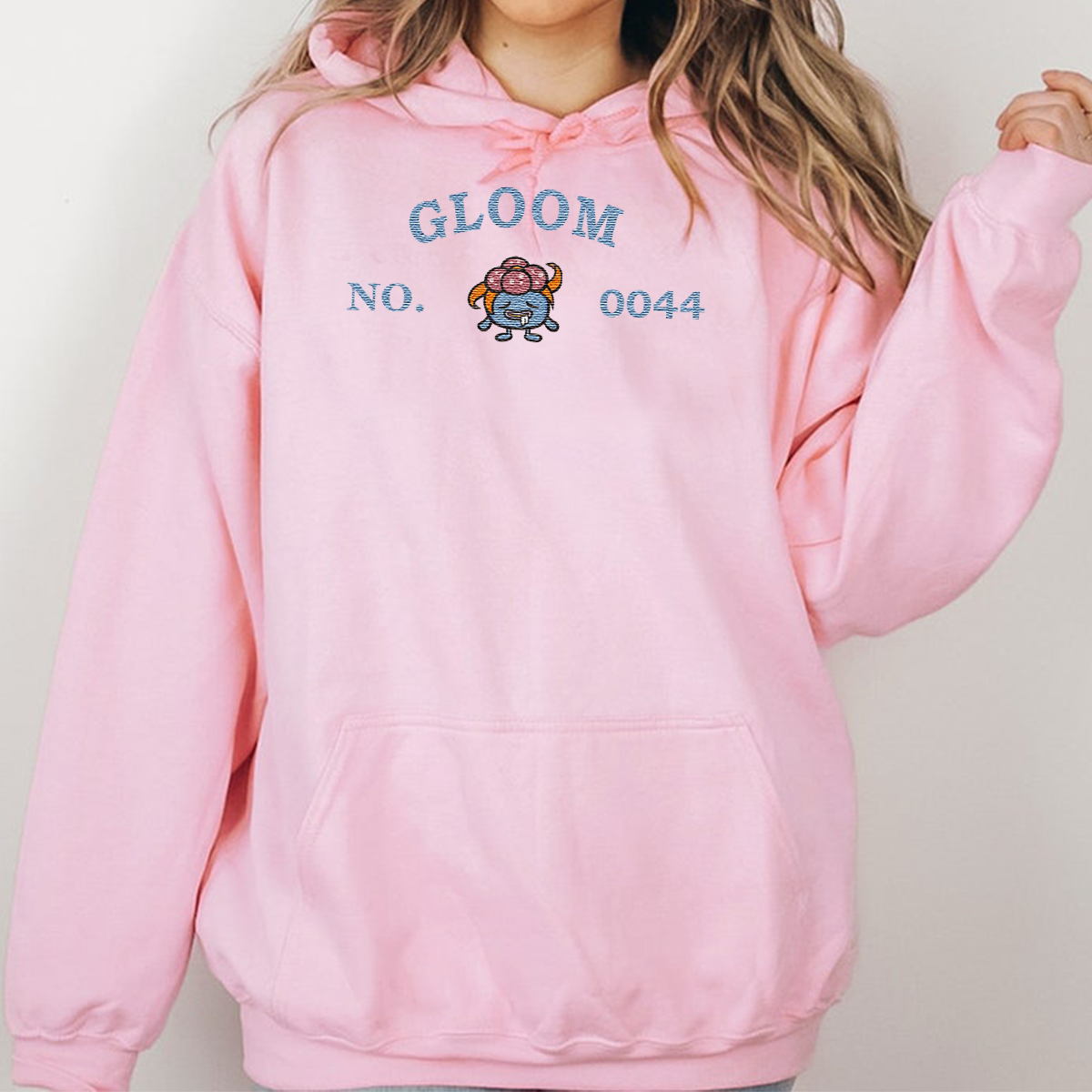 Gloom-Q.Adorable Pokémon Anime-Themed Embroidered T-Shirt,Crewneck,Hoodie-Trendy Versatile and a Thoughtful Gift for Friends,ICE-1278