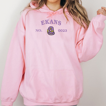 Ekans-Q. Adorable Pokémon Anime-Themed Embroidered T-Shirt,Crewneck,Hoodie-Trendy Versatile and a Thoughtful Gift for Friends,ICE-1257