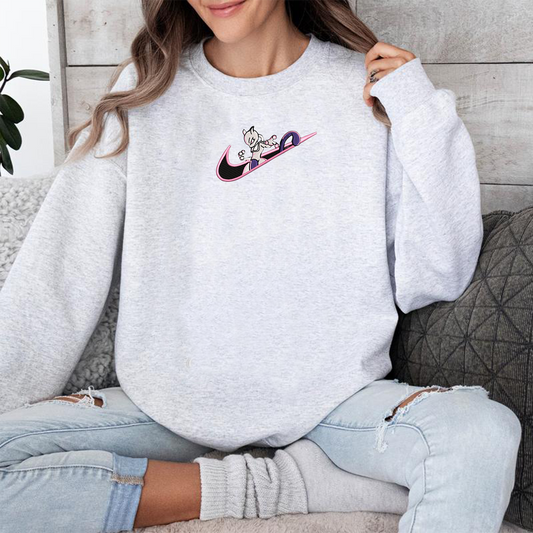 Mewtwo Adorable Pokémon Anime-Themed Embroidered T-Shirt,Crewneck,Hoodie-Trendy Versatile and a Thoughtful Gift for Friends,ICE-1147