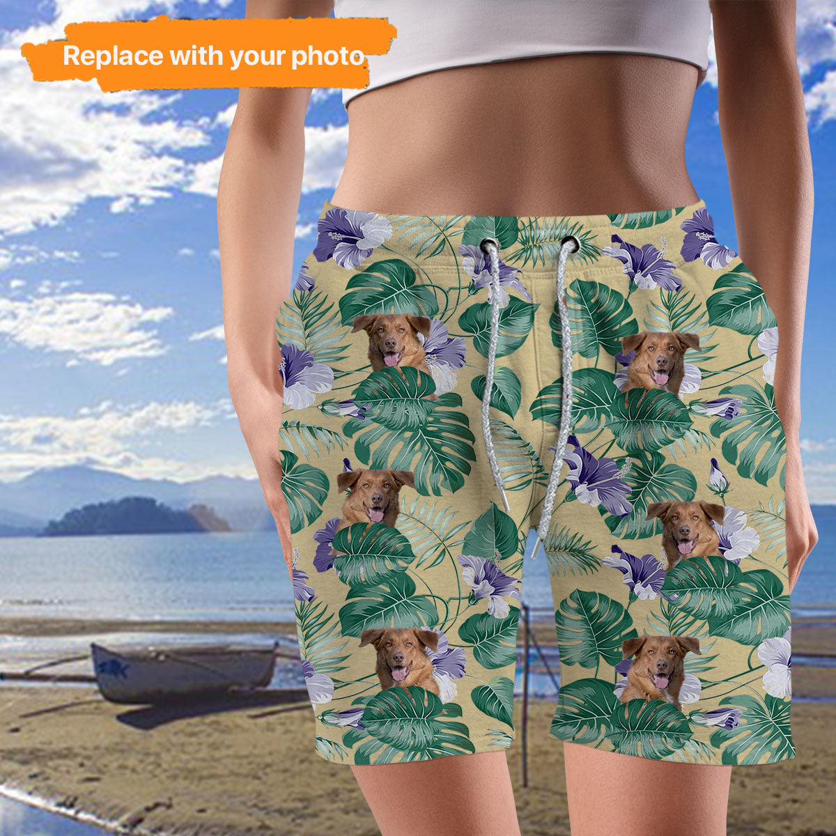 Upload Dog Photo Customized Women Beach Short,Gift For Pet Lover,BS-WA-517