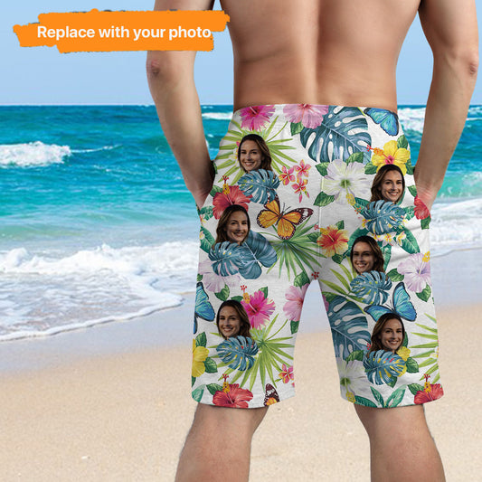 Upload Family And Friends Image Personalized Beach Short For Gift,BS-MF-522