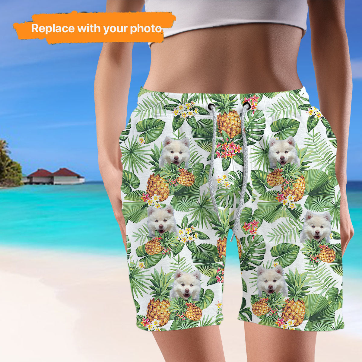 Women Customized Pet Dog Beach Short,Image Upload For Gift,BS-WA-525