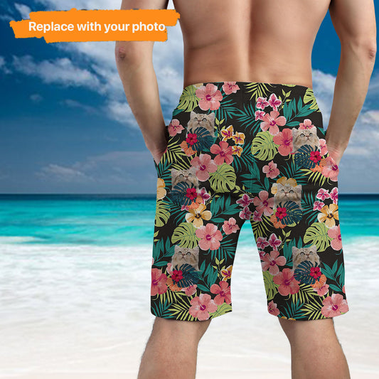 Upload Cats Image Personalized Beach Short,Gift For Pet Lovers,BS-MA-521