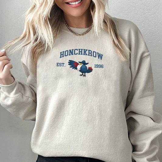 Honchkrow Adorable Pokémon Anime-Themed Embroidered T-Shirt,Crewneck,Hoodie-Trendy Versatile and a Thoughtful Gift for Friends,ICE-1222
