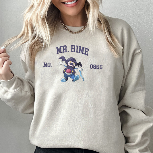 Mr.Rime Adorable Pokémon Anime-Themed Embroidered T-Shirt,Crewneck,Hoodie-Trendy Versatile and a Thoughtful Gift for Friends,ICE-1580
