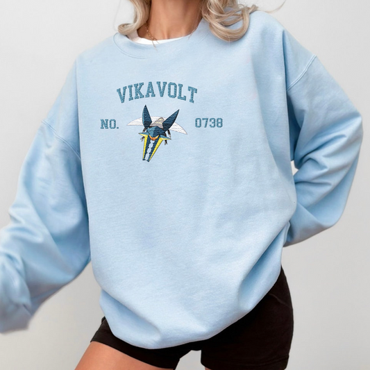 Vikavolt Adorable Pokémon Anime-Themed Embroidered T-Shirt,Crewneck,Hoodie-Trendy Versatile and a Thoughtful Gift for Friends,ICE-1562