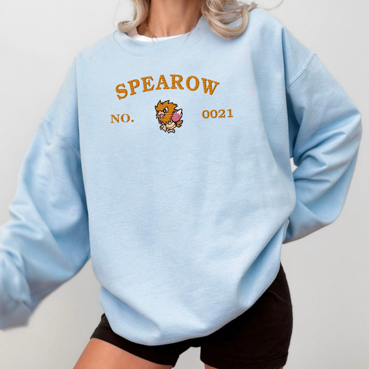 Spearow-Q. Adorable Pokémon Anime-Themed Embroidered T-Shirt,Crewneck,Hoodie-Trendy Versatile and a Thoughtful Gift for Friends,ICE-1261