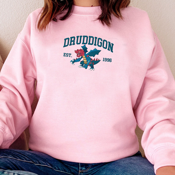 Druddigon Adorable Pokémon Anime-Themed Embroidered T-Shirt,Crewneck,Hoodie-Trendy Versatile and a Thoughtful Gift for Friends,ICE-1159