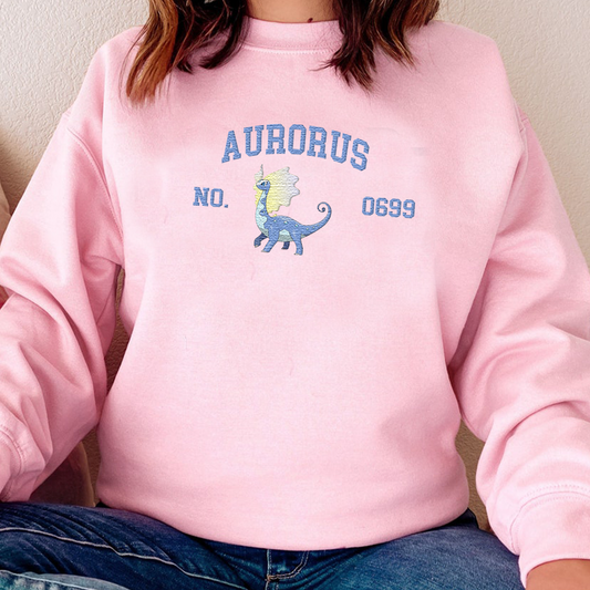 Aurorus Adorable Pokémon Anime-Themed Embroidered T-Shirt,Crewneck,Hoodie-Trendy Versatile and a Thoughtful Gift for Friends,ICE-1573