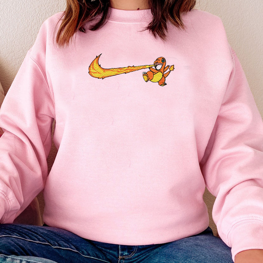 Magikarp, bezauberndes Pokémon-T-Shirt mit Anime-Motiv, bestickt, Rundhalsausschnitt, Kapuzenpullover, trendig, vielseitig und ein aufmerksames Geschenk für Freunde, ICE-898