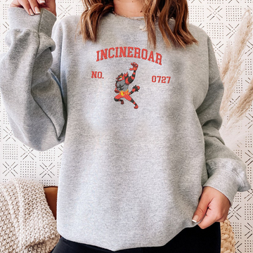 Incineroar Adorable Pokémon Anime-Themed Embroidered T-Shirt,Crewneck,Hoodie-Trendy Versatile and a Thoughtful Gift for Friends,ICE-1534