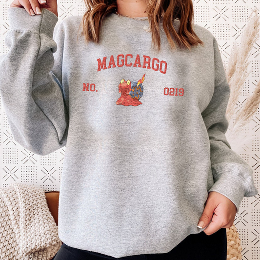 Magcargo Adorable Pokémon Anime-Themed Embroidered T-Shirt,Crewneck,Hoodie-Trendy Versatile and a Thoughtful Gift for Friends,ICE-1623