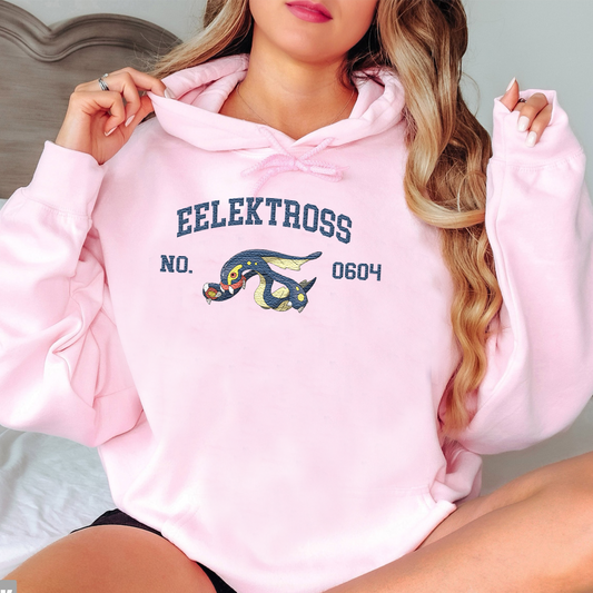 Magikarp, bezauberndes Pokémon-T-Shirt mit Anime-Motiv, bestickt, Rundhalsausschnitt, Kapuzenpullover, trendig, vielseitig und ein aufmerksames Geschenk für Freunde, ICE-898