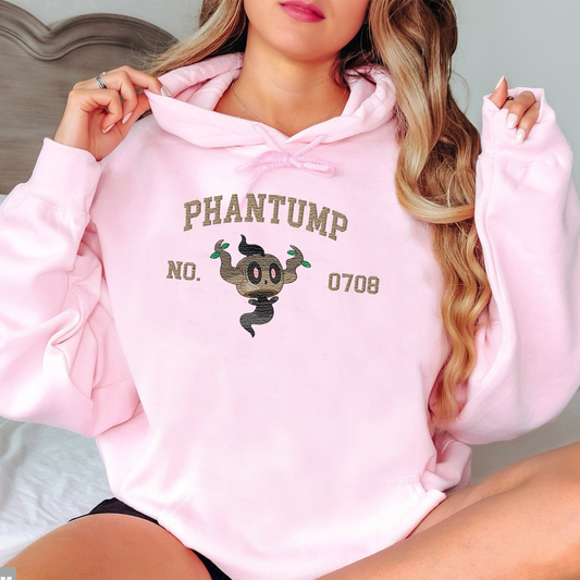 Phantump Adorable Pokémon Anime-Themed Embroidered T-Shirt,Crewneck,Hoodie-Trendy Versatile and a Thoughtful Gift for Friends,ICE-1565
