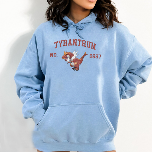 Tyrantrum Adorable Pokémon Anime-Themed Embroidered T-Shirt,Crewneck,Hoodie-Trendy Versatile and a Thoughtful Gift for Friends,ICE-1566