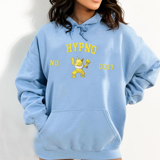 Hypno Adorable Pokémon Anime-Themed Embroidered T-Shirt,Crewneck,Hoodie-Trendy Versatile and a Thoughtful Gift for Friends,ICE-1635