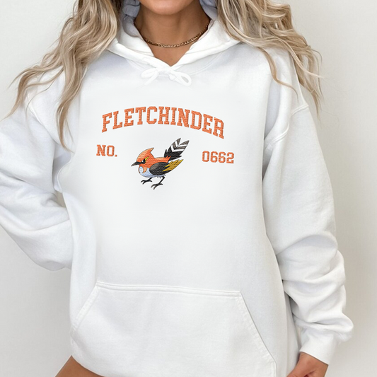 Fletchinder Adorable Pokémon Anime-Themed Embroidered T-Shirt,Crewneck,Hoodie-Trendy Versatile and a Thoughtful Gift for Friends,ICE-1649