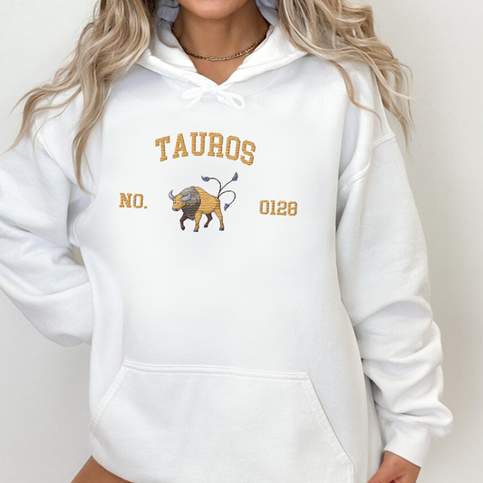 Tauros Adorable Pokémon Anime-Themed Embroidered T-Shirt,Crewneck,Hoodie-Trendy Versatile and a Thoughtful Gift for Friends,ICE-1613