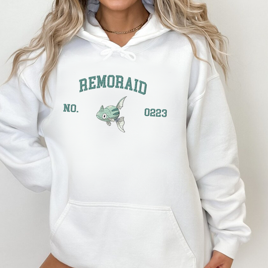Remoraid Adorable Pokémon Anime-Themed Embroidered T-Shirt,Crewneck,Hoodie-Trendy Versatile and a Thoughtful Gift for Friends,ICE-1628