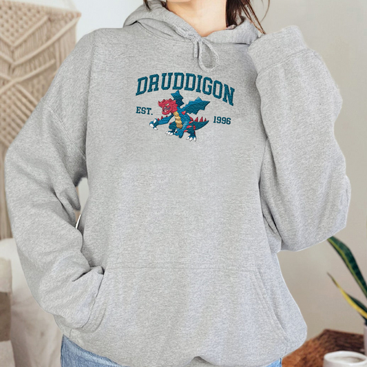Druddigon Adorable Pokémon Anime-Themed Embroidered T-Shirt,Crewneck,Hoodie-Trendy Versatile and a Thoughtful Gift for Friends,ICE-1159