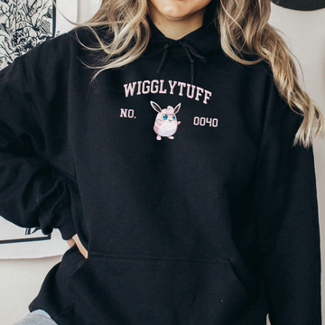 Wigglytuff Adorable Pokémon Anime-Themed Embroidered T-Shirt,Crewneck,Hoodie-Trendy Versatile and a Thoughtful Gift for Friends,ICE-1419