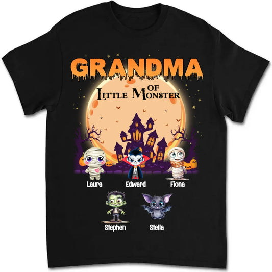 The Best Grandma of Little Halloween Monsters Personalized Grandma T-Shirt,TS-L-619