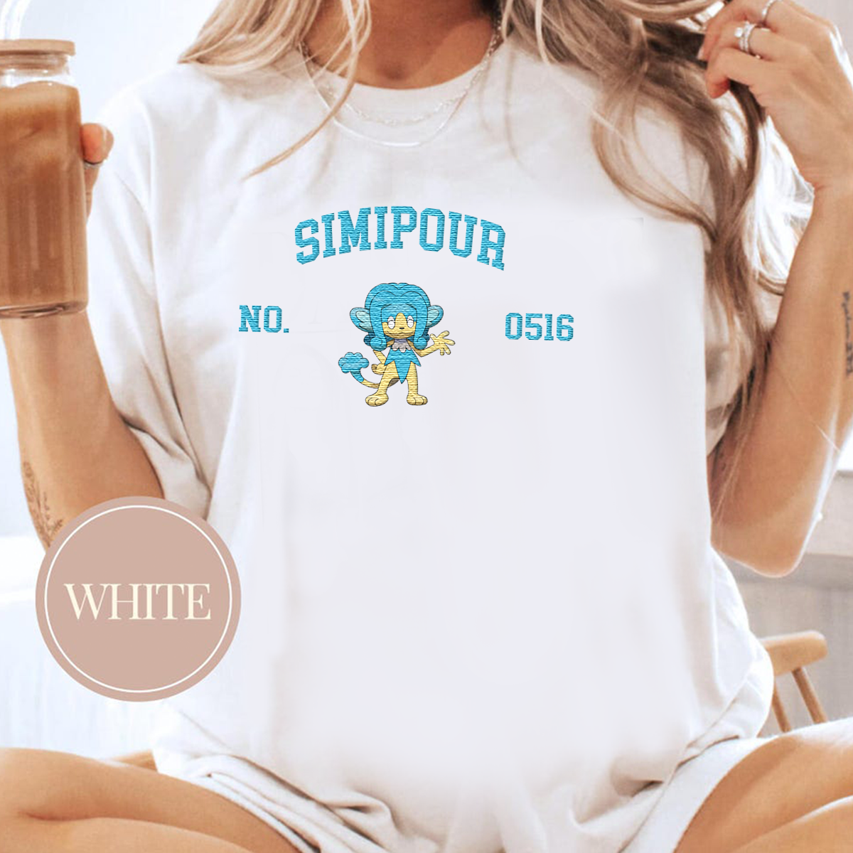 Simipour Adorable Pokémon Anime-Themed Embroidered T-Shirt,Crewneck,Hoodie-Trendy Versatile and a Thoughtful Gift for Friends,ICE-1659