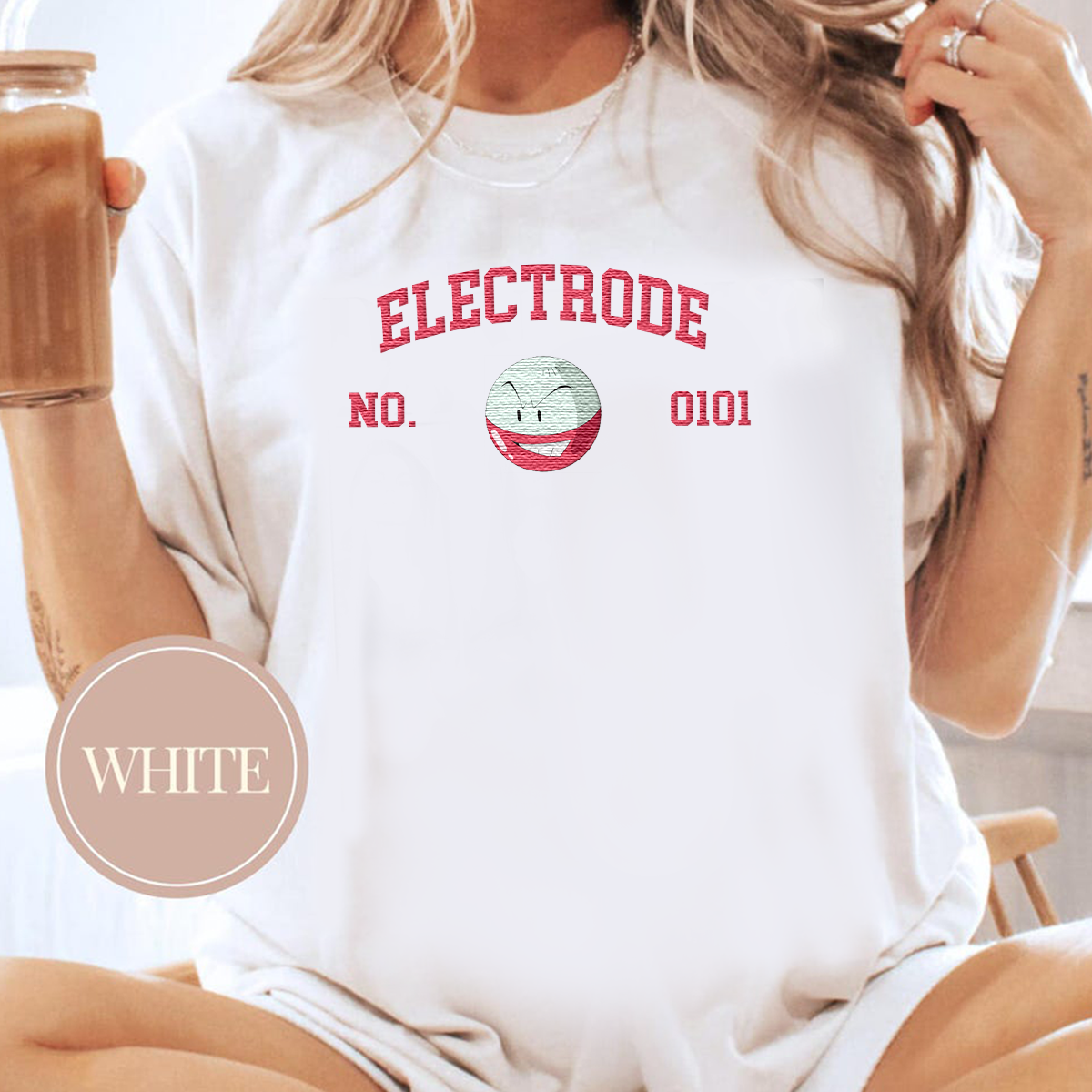 Electrode Adorable Pokémon Anime-Themed Embroidered T-Shirt,Crewneck,Hoodie-Trendy Versatile and a Thoughtful Gift for Friends,ICE-1609